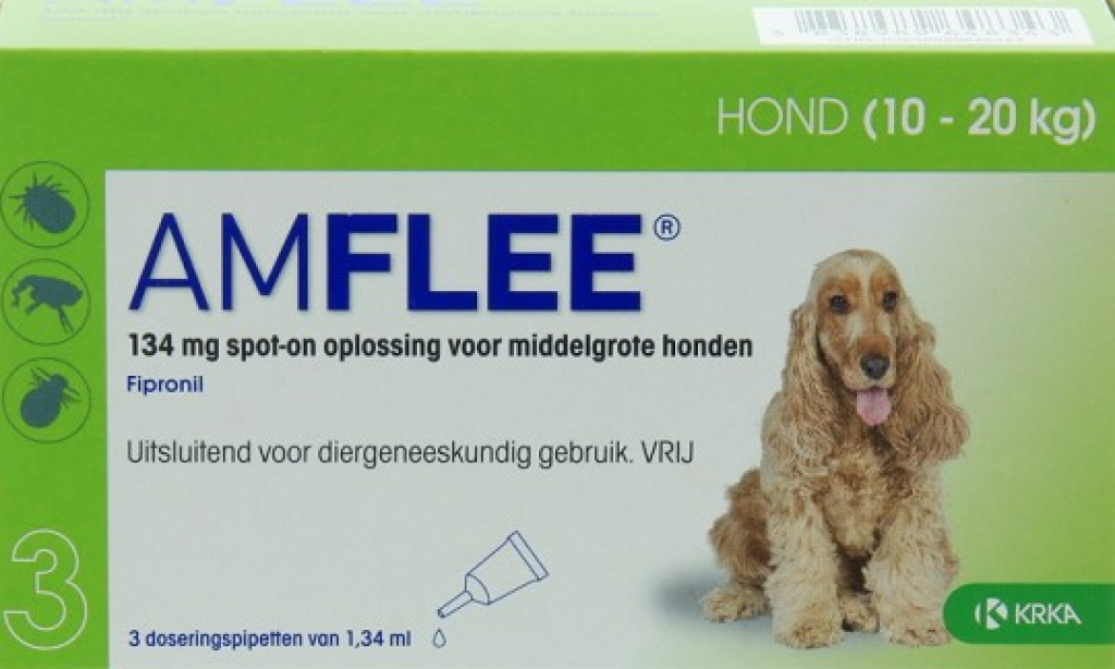 AMFLEE HOND MEDIUM 3X134MG. 10-20KG.