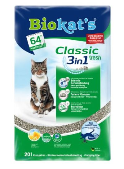 BIOKAT'S Classic Fresh 3 in 1 - Kattenbakvulling - 20 L